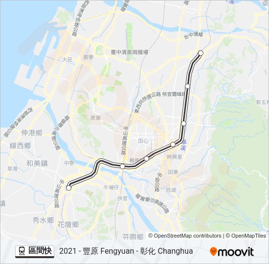 區間快 Train Line Map