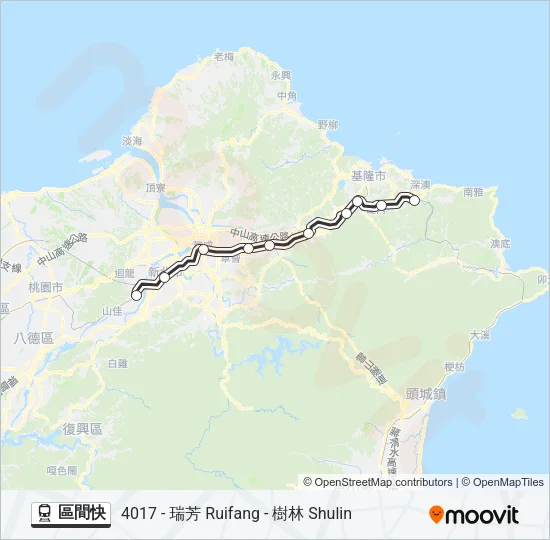 火車區間快的線路圖