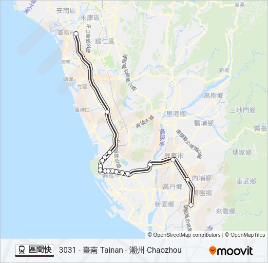 區間快 Train Line Map