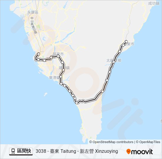區間快 Train Line Map