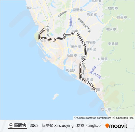 區間快 train Line Map