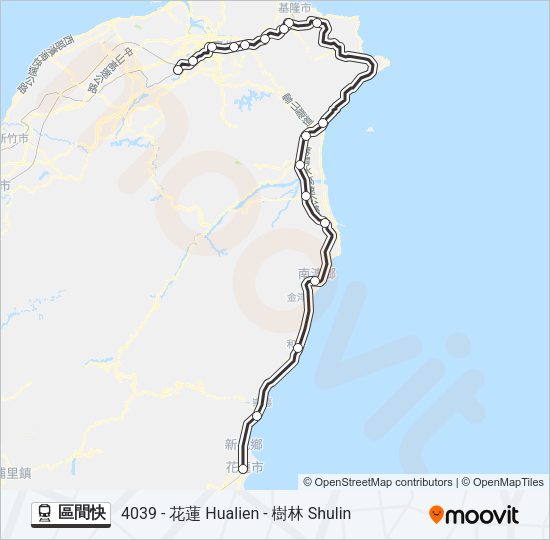 區間快 Train Line Map
