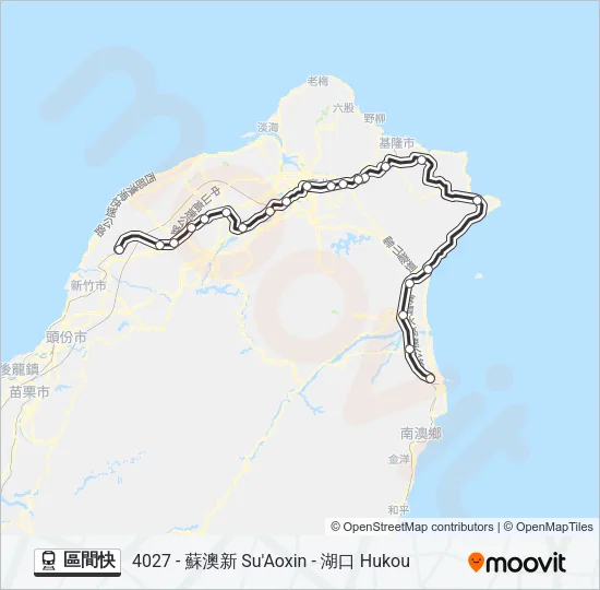 火車區間快的線路圖