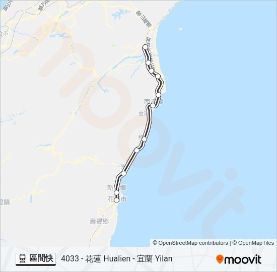 區間快 Train Line Map