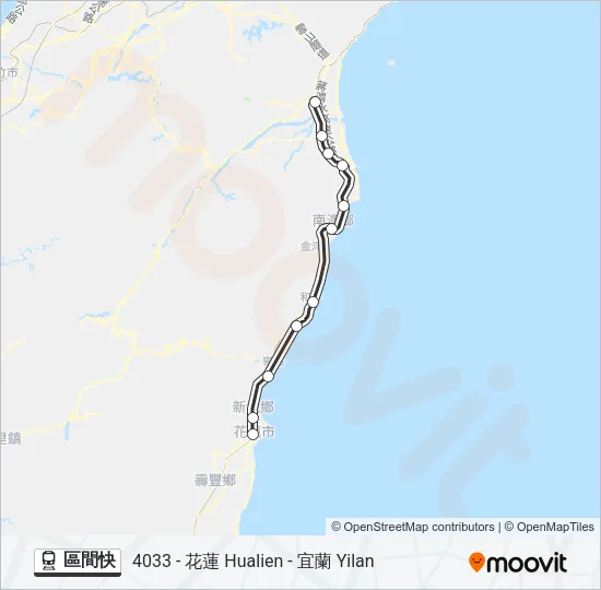 區間快 Train Line Map