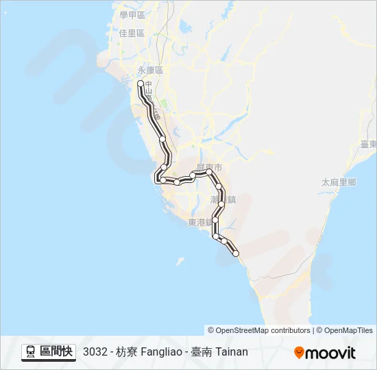 火車區間快的線路圖