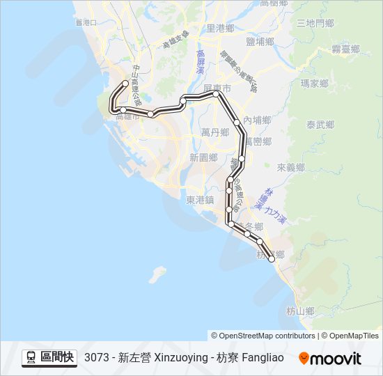 火車區間快的線路圖