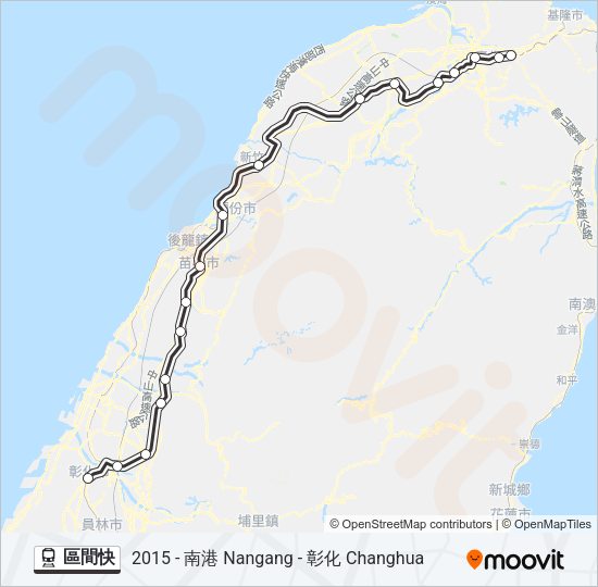 區間快 Train Line Map