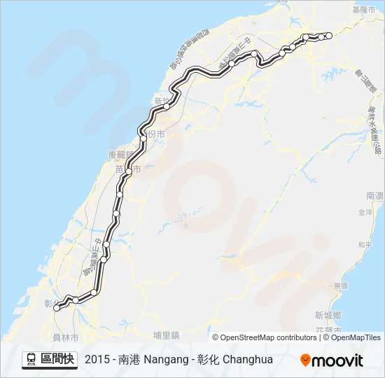 火車區間快的線路圖