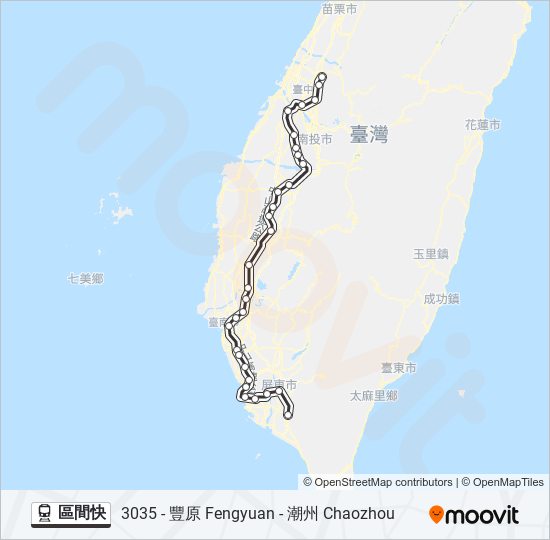 火車區間快的線路圖