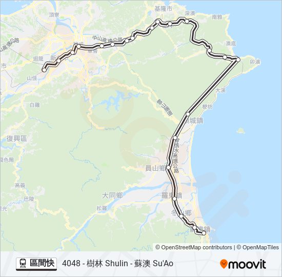 火車區間快的線路圖