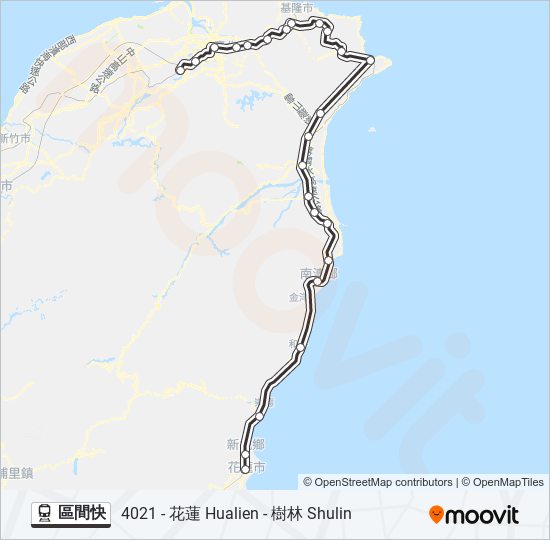 區間快 train Line Map