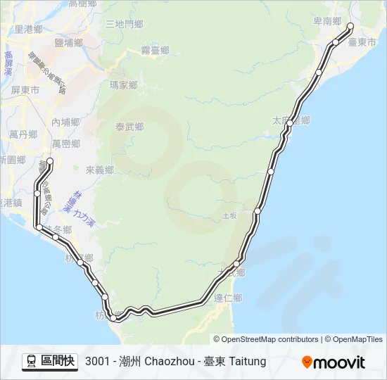 火車區間快的線路圖