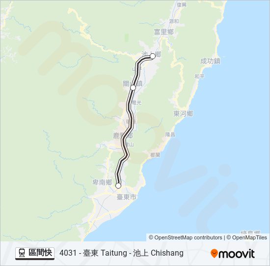 火車區間快的線路圖