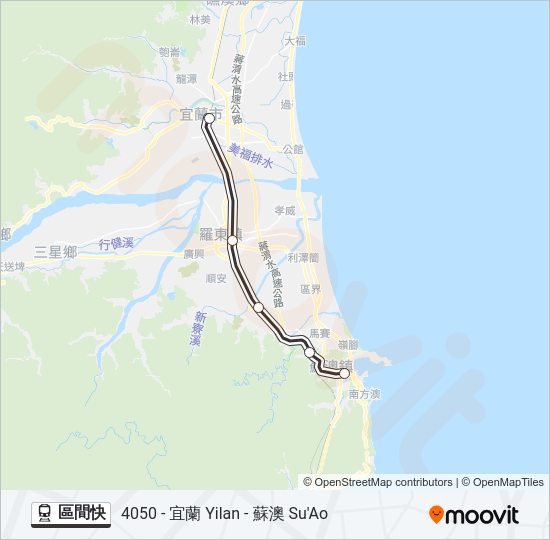 區間快 train Line Map