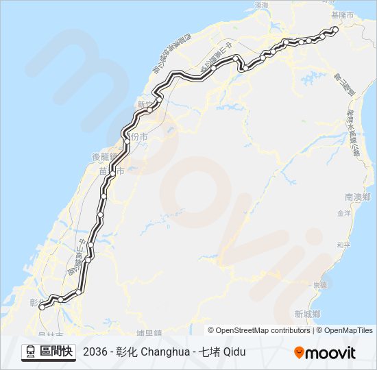 區間快 Train Line Map