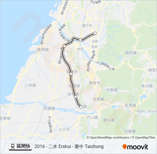 火車區間快的線路圖