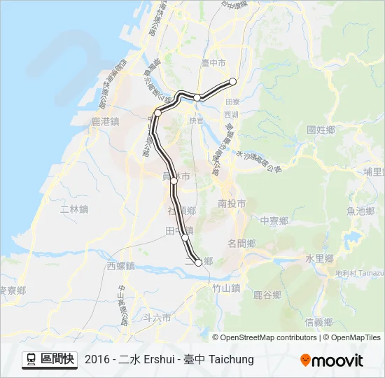 區間快 Train Line Map