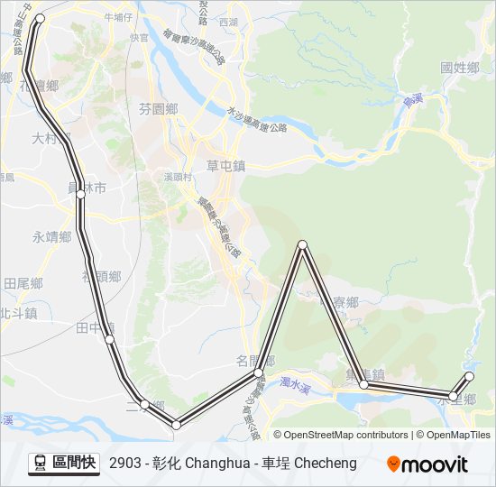 區間快 train Line Map