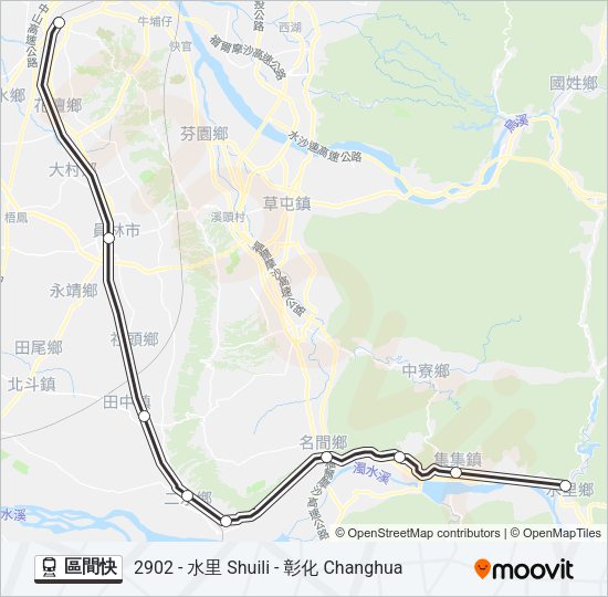 區間快 Train Line Map