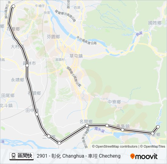 區間快 Train Line Map