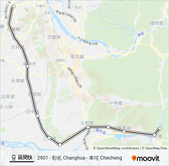 區間快 Train Line Map