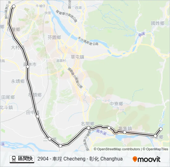 區間快 Train Line Map