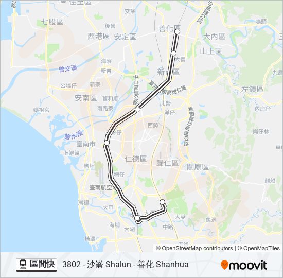 火車區間快的線路圖