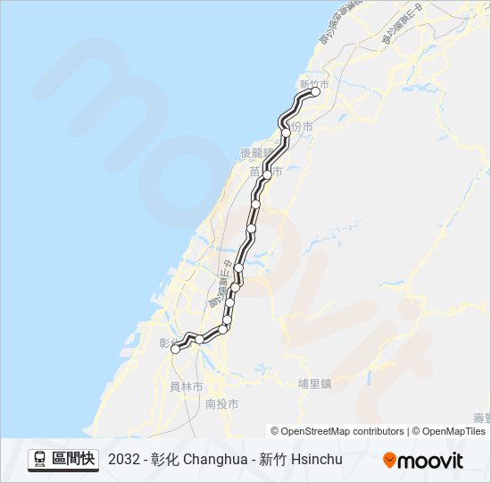 區間快 train Line Map