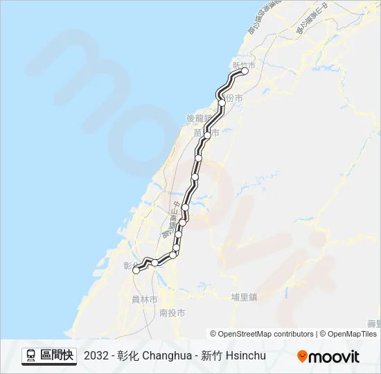 火車區間快的線路圖
