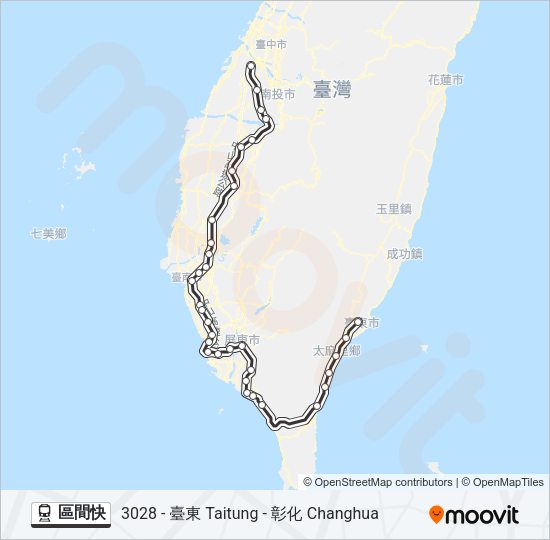區間快 Train Line Map