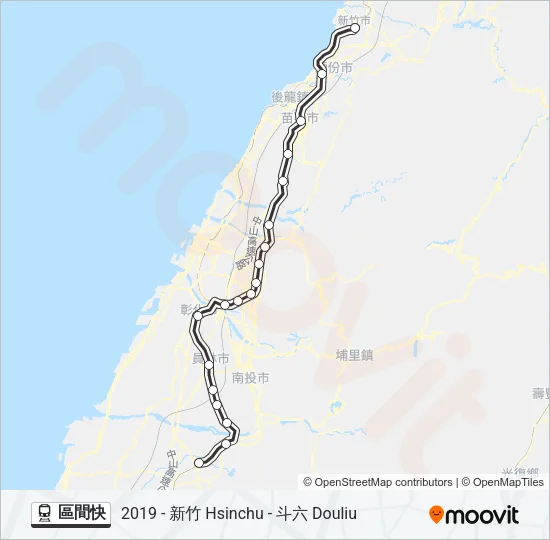 火車區間快的線路圖