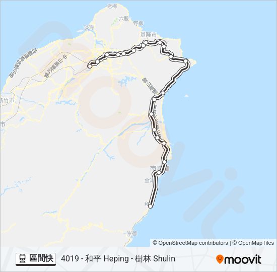區間快 Train Line Map