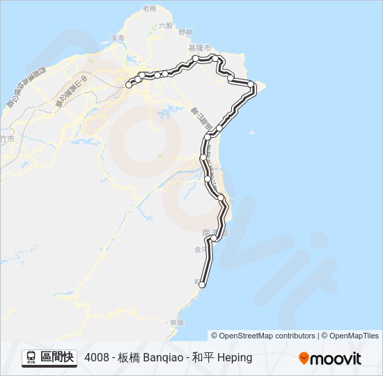 區間快 Train Line Map