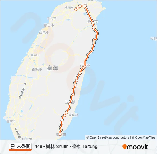 太魯閣 Train Line Map