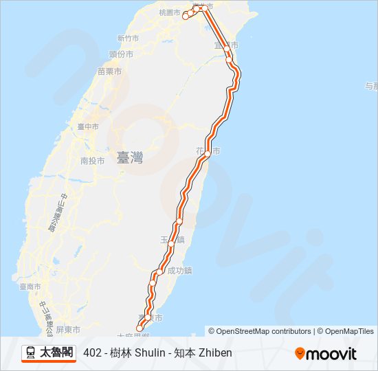 火車太魯閣的線路圖