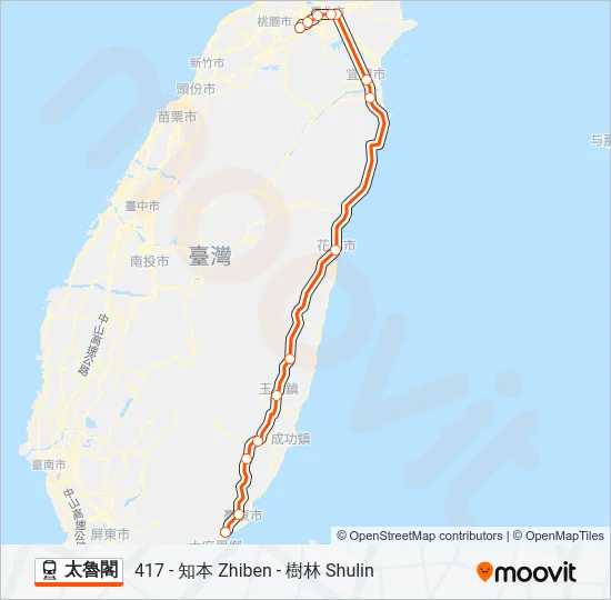 太魯閣 Train Line Map