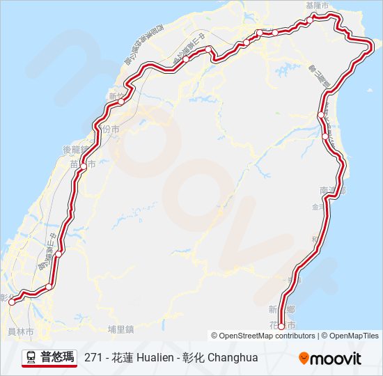 普悠瑪 train Line Map