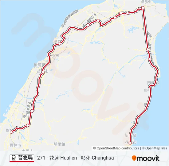 普悠瑪 Train Line Map