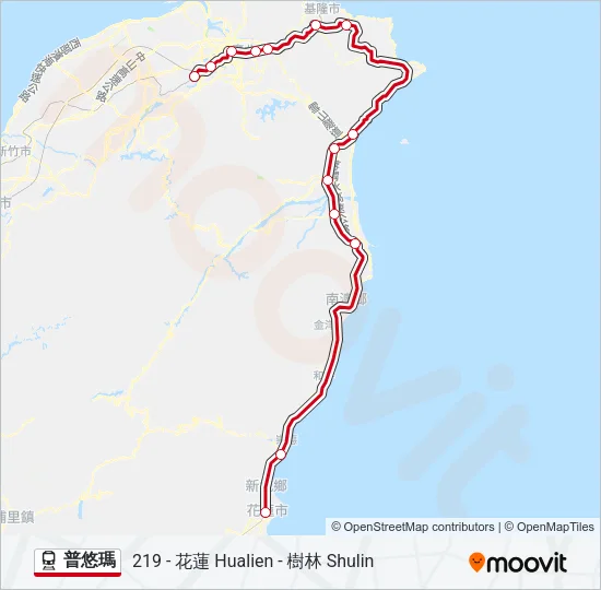 普悠瑪 Train Line Map