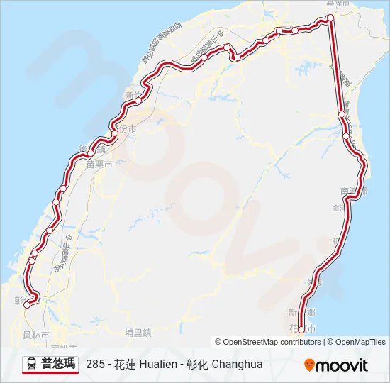 普悠瑪 Train Line Map