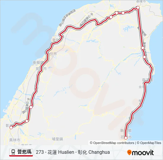 普悠瑪 Train Line Map