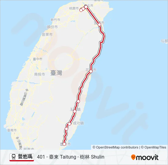 普悠瑪 Train Line Map