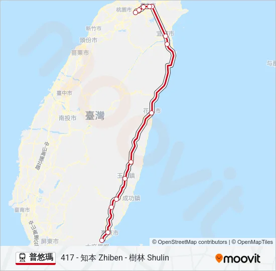 普悠瑪 Train Line Map