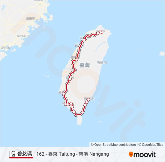 火車普悠瑪的線路圖