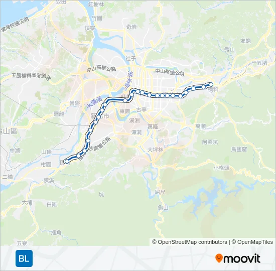 地鐵板南線的線路圖