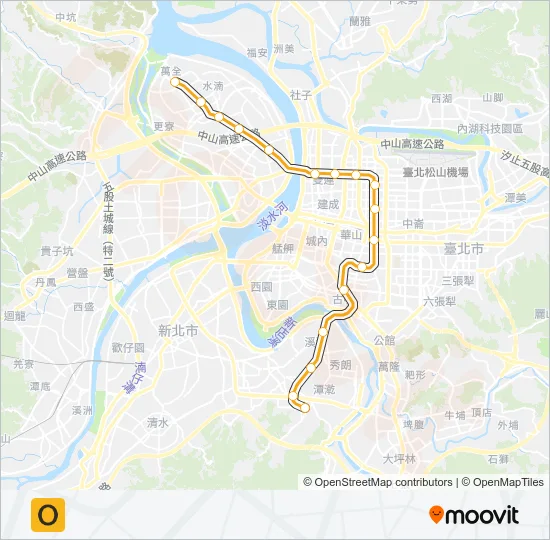 地鐵中和新蘆線的線路圖
