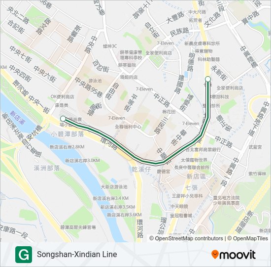 松山新店線 Metro Line Map