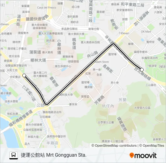 巴士懷恩專車S31的線路圖