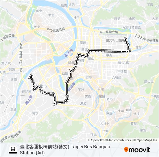 307莒光往板橋前站 bus Line Map